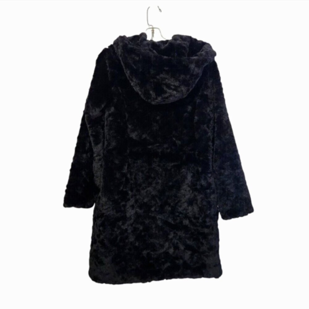 Coalition LA Hooded Faux Fur Snap Coat With Pockets - Picture 8 of 15